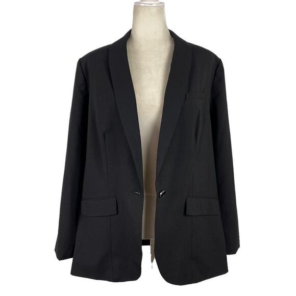 Universal Standard Rio Stretch Wool Formal Blazer Jacket Suit in Black XS 10-12 - Picture 4 of 16